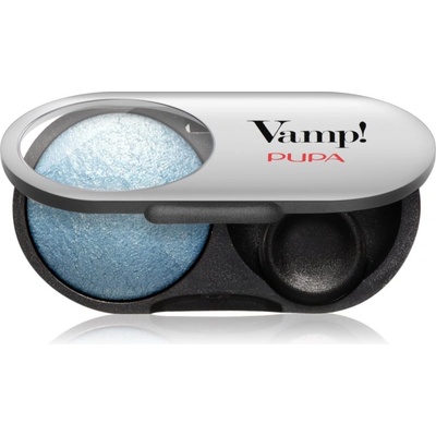PUPA Vamp! Radiant Baked Eyeshadow дълготрайни сенки за очи с блясък цвят 306 Bon-Ton Blue - WET & DRY 1 гр