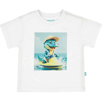 MAYORAL Тениска къс ръкав джет крокодил в бяло за бебе момче Mayoral