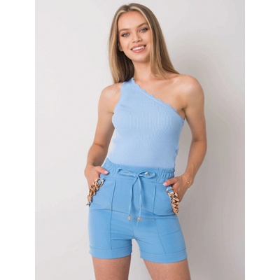 Dámské šortky se zlatými detaily -dhj-sn-13260.38p blue