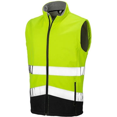 Result Potisknutelná reflexní Safety softshell vesta žlutá-černá