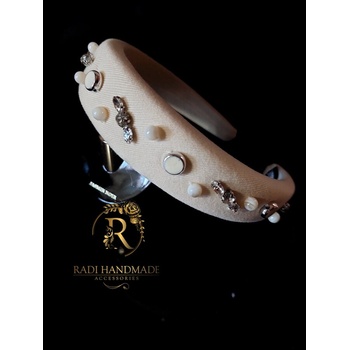 Image 1 of Radi handmade Мека широка диадема със седеф и камъни (655)