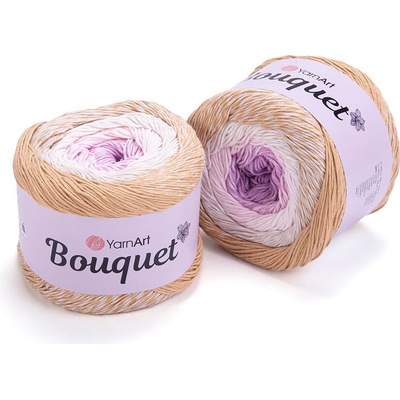Yarn Art Bouquet 708 fialová béžová smetanová