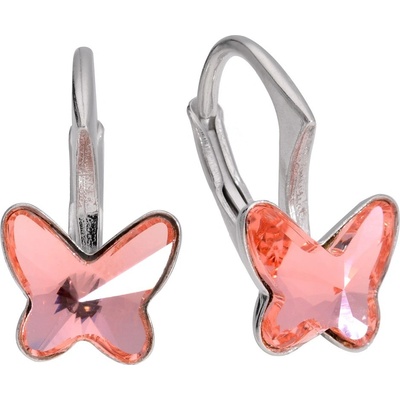 Swarovski Elements Butterfly dětské stříbrné visací oranžovo-růžový motýl motýlci 51048.3 Rose Peach oranžová růžová lososová