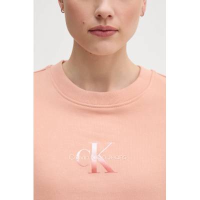 Calvin Klein Памучен суичър Calvin Klein Jeans в оранжево с принт J20J225360 (J20J225360)