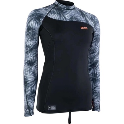 ION 2/2 neo top LS women black flowers