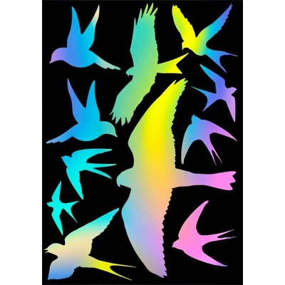 Silueta dravce - z holografické fólie fantazy rainbow - arch 30 x 40 cm, 11 dravců Dravci - Holografická samolepící fólie - 11 dravců na archu 30 x 40 cm, Kód: 25125