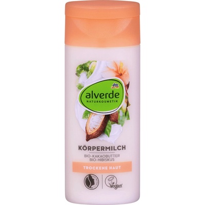 alverde Naturkosmetik tělové mléko bio kakao & bio ibišek 50 ml