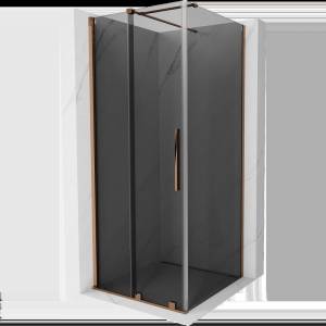 Mexen Velar плъзгаща се душ кабина 90 x 90 см, графит, розово злато - 871-090-090-41-60 (871-090-090-41-60)