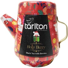 Tarlton Tea Pot Holly Berry Black sypaný černý čaj s kousky ovoce v plechové konvičce 100 g