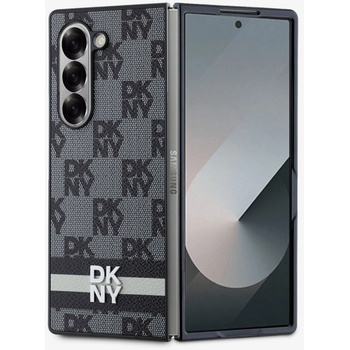 DKNY PU кожа с кариран десен и райе заден капак за Samsung Galaxy Z Fold 6 Black DKNY | Lilav | МЪЖЕ | UNI