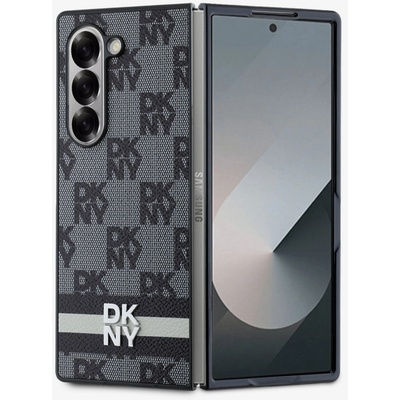 DKNY PU кожа с кариран десен и райе заден капак за Samsung Galaxy Z Fold 6 Black DKNY | Lilav | МЪЖЕ | UNI