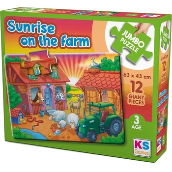 KS Games Пъзел KS Games от 12 XXL части - Изгрев във фермата (JP31005)