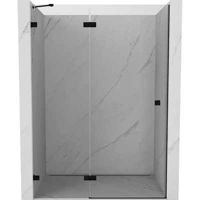 Mexen Lunar лява отваряема душ врата 135 см, прозрачна, черна - 834-135-000-70-00-L (834-135-000-70-00-L)