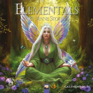 Flame Tree Publishing Elementals by Anne Stokes Mini Wall Calendar 2027 (Art Calendar) | WALL