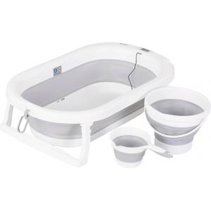 Chipolino Комплект 3 в 1 Chipolino - Сгъваеми вана, кофа и съд за поливане, Bubble Spa, сив (VKBSP0251GY)