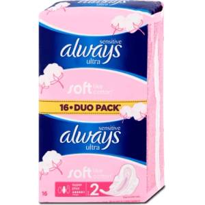 Always Дамски превръзки Sensitive Super Plus, 16 бр (2011305)