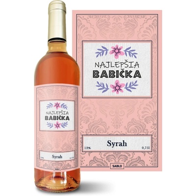 Sablio Najlepšia babička Syrah ružové suché víno 12 % 0,75 l (čistá fľaša)