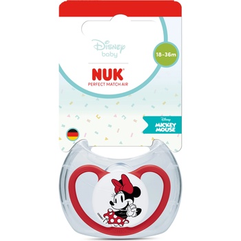 Nuk Perfect Match биберон залъгалка, силикон 18+ мес. 1бр. , AIR, Мики, червена (10177242)