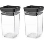 Brabantia Комплект 2 бр. бурканчета за подправки Brabantia Tasty+ Stackable 1008883, 150 мл, Без BPA, Иновативни капачета, Прозрачен/тъмносив (1008883)