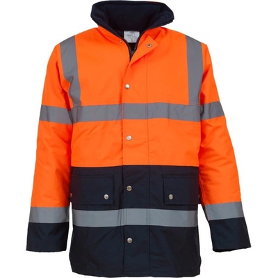 Yoko bunda HVP302 Parka Hi-Vis zateplená výstražná oranžová Fluorescent/navy