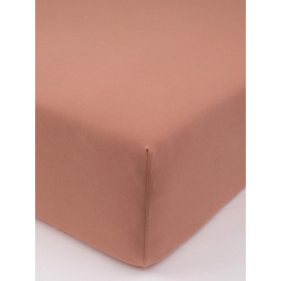 MKLuzkoviny.cz Jersey prostěradlo s elastanem Deluxe terakota 90x200