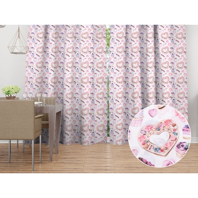 Biante Dekoračný záves PML-037 Ružová cukráreň 145x230 cm