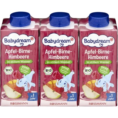 Babydream BIO Ovocná šťáva jablko hruška malina 600 ml – Zboží Dáma