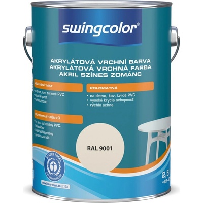 Swingcolor Biely krycí email 2,5 l krémovo biela