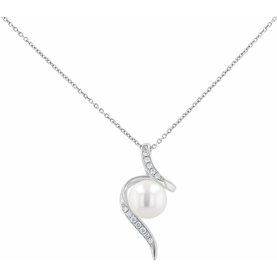 Eppi Stříbrný přívěsek s perlou a zirkony Acanda P31208