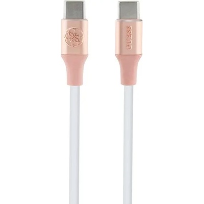 Guess GUCCLALRGDP USB-C кабел - USB-C 1, 5м бързо зареждане розов с изпъкнало лого (GUCCLALRGDP)