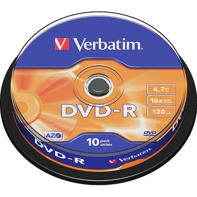 Verbatim DVD-R AZO 4.7GB 16X MATT SILVER SURFACE (10 PACK) (43523)