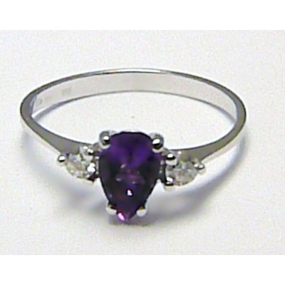 Klenoty Budín zásnubní luxusní prsten s přírodním ametystem J 24572 14