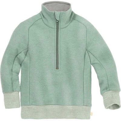 disana Детски вълнен пуловер disana Kid's Troyer Half-Zip Merino jumper - Jade - размер 122/128 (EU) (704-4751-0215)