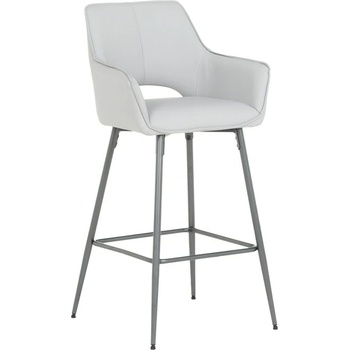 Carmen Бар стол Carmen TELFORD 2, до 120кг, силиконова кожа, праховобоядисана метална база, сив (bt-3521319)