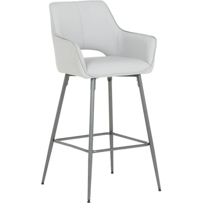 Carmen Бар стол Carmen TELFORD 2, до 120кг, силиконова кожа, праховобоядисана метална база, сив (bt-3521319)