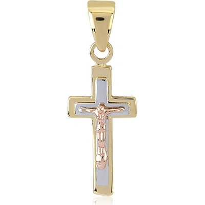 Lillian Vassago Unisex prívesok v tvare krížika z troch farieb zlata LLV06 GP118