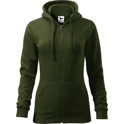 Malfini Trendy Zipper Dámska mikina 411 fľaškovo zelená