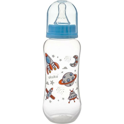 Akuku Dojčenská plastová fľaštička Space 250 ml