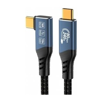 PremiumCord USB4 Version2.0 80Gbps 16K@60Hz 240W Thunderbolt 3 to 4 angled cable 1.2m