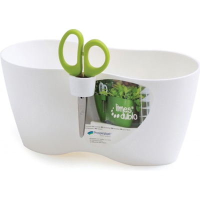 Prosperplast Kvetináč na bylinky LIMES DUBLO 25 cm bielý