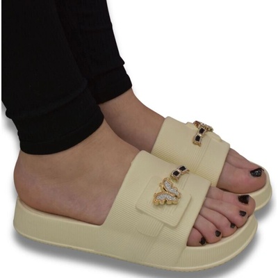 Dámske béžové šľapky SUMMER