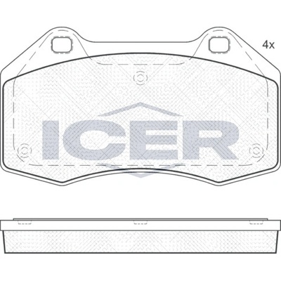 Sada brzdových platničiek kotúčovej brzdy ICER 181679