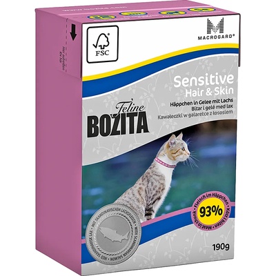 Bozita Bozita Feline в опаковка Tetra Recart 6 x 190 г - hair & skin sensitive