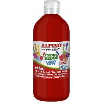 Alpino Fľaša prstových farieb 500 ml červená