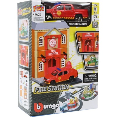 Bburago Volkswagen Amarok + Stavebnice požární stanice 1:43
