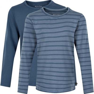 Minymo Детска блуза с дълъг ръкав Minymo Kid's Basic 34 -T-shirt L/S (2-pack) Longsleeve - New Navy - размер 116 (704-0628-0417)