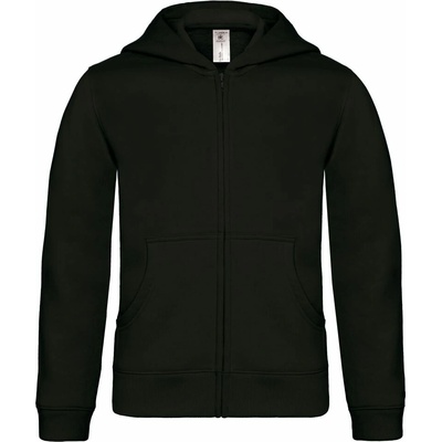 B&C Collection Hooded Full Zip /kids black