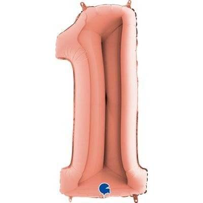 GRABO fóliový balónek ČÍSLICE ROSEGOLD 1 102cm,40 nafukovací