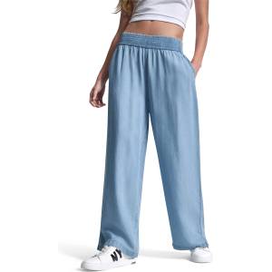 DKNY Дънки DKNY DKNY Jeans Wide Leg Tencel Ankle Pant W/ High Rise Smocked Waistband - Chambray