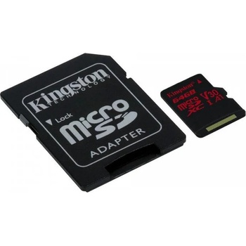 Kingston microSDXC Canvas React 64GB C10/U3/V30/A1 SDCR/64GB